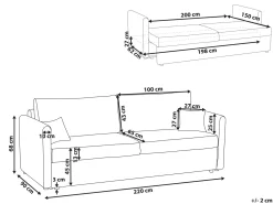 Divano letto 3 posti BLEIK Ciniglia Grigio chiaro con contenitore