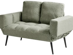 Divano letto 2 posti BREKKE Tessuto Verde chiaro