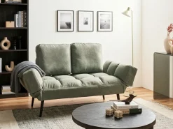 Divano letto 2 posti BREKKE Tessuto Verde chiaro