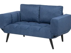 Divano letto 2 posti BREKKE Tessuto Blu marino