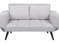 Divano letto 2 posti BREKKE Tessuto Grigio chiaro