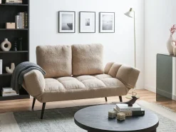 Divano letto 2 posti BREKKE Bouclé Beige