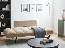 Divano letto 2 posti BREKKE Bouclé Beige