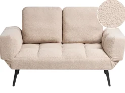 Divano letto 2 posti BREKKE Bouclé Beige