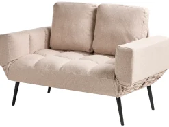 Divano letto 2 posti BREKKE Tessuto Beige