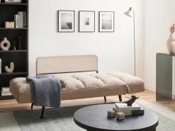 Divano letto 2 posti BREKKE Tessuto Beige