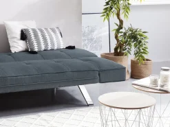 Divano letto 3 posti BRISTOL Tessuto Blu scuro