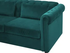 Divano letto 3 posti CHESTERFIELD Velluto Verde smeraldo