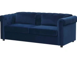 Divano letto 3 posti CHESTERFIELD Velluto Blu