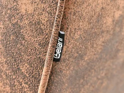 Divano letto 3 posti DERBY Pelle sintetica Marrone dorato