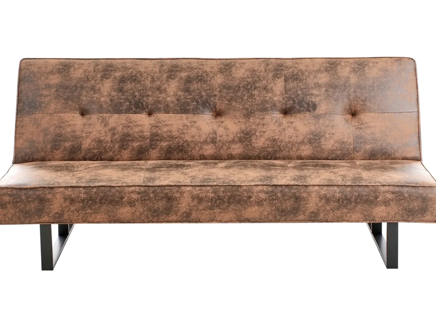 Divano letto 3 posti DERBY Pelle sintetica Marrone dorato
