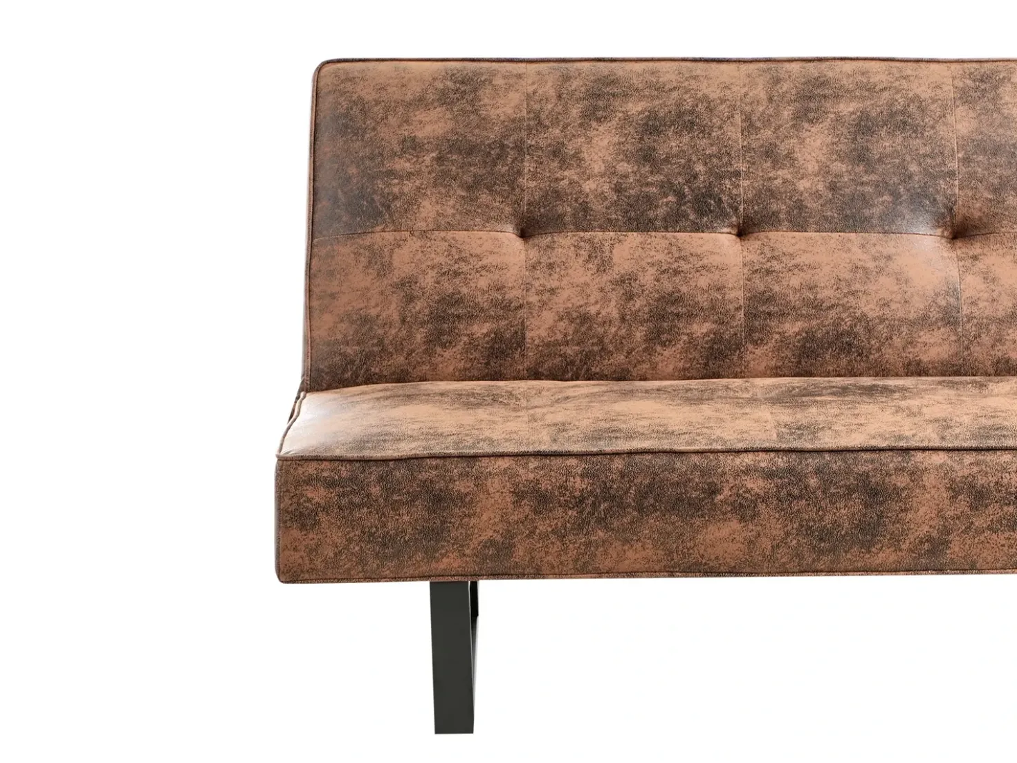 Divano letto 3 posti DERBY Pelle sintetica Marrone dorato