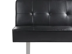 Divano letto 3 posti DERBY Pelle sintetica Nero