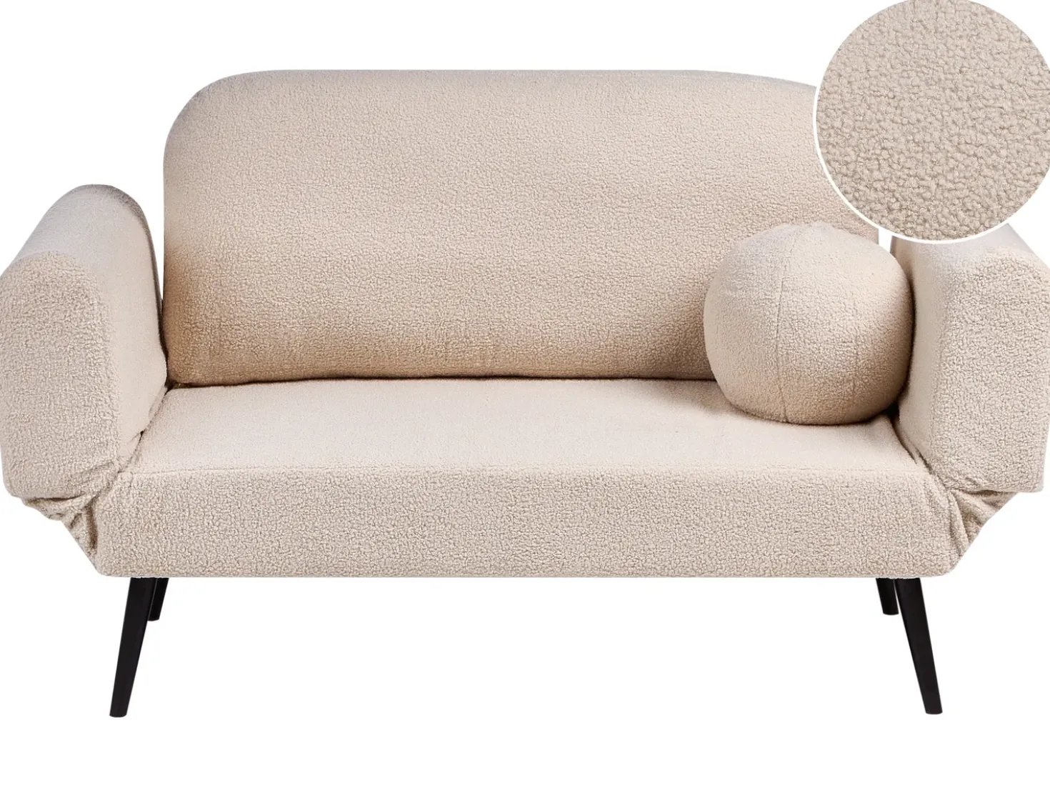 Divano letto 2 posti DOROTEA Bouclé Beige