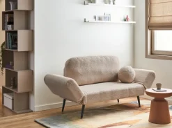 Divano letto 2 posti DOROTEA Bouclé Beige