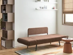 Divano letto 2 posti DOROTEA Bouclé Marrone