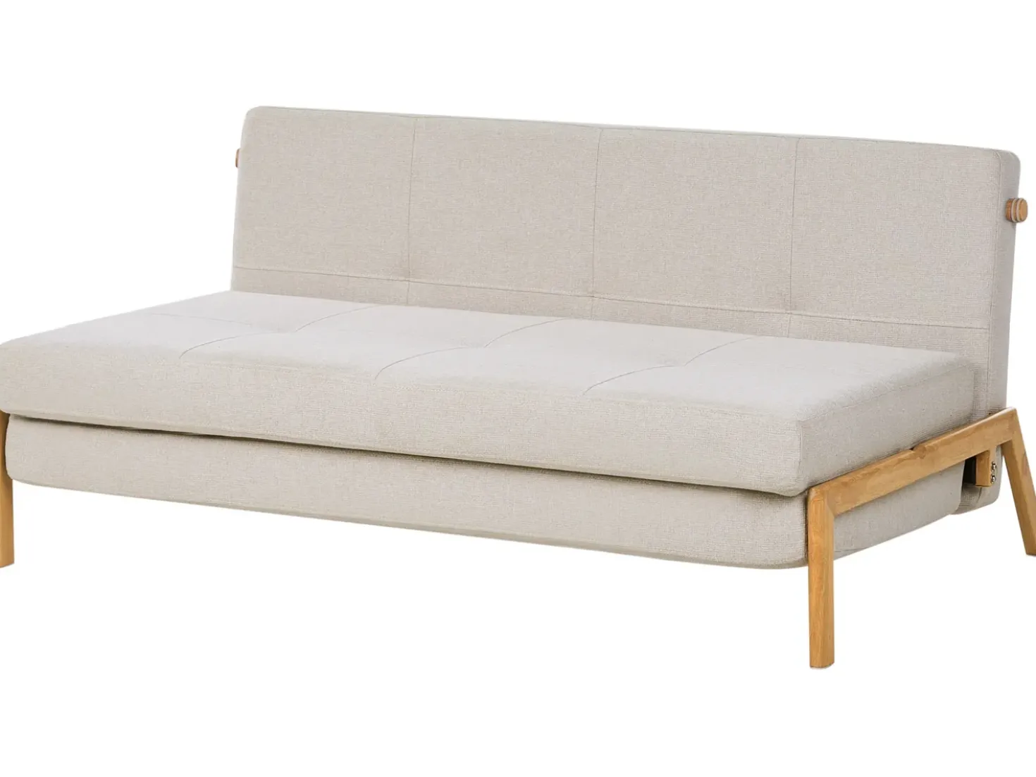 Divano letto 2 posti EDLAND Tessuto Beige chiaro