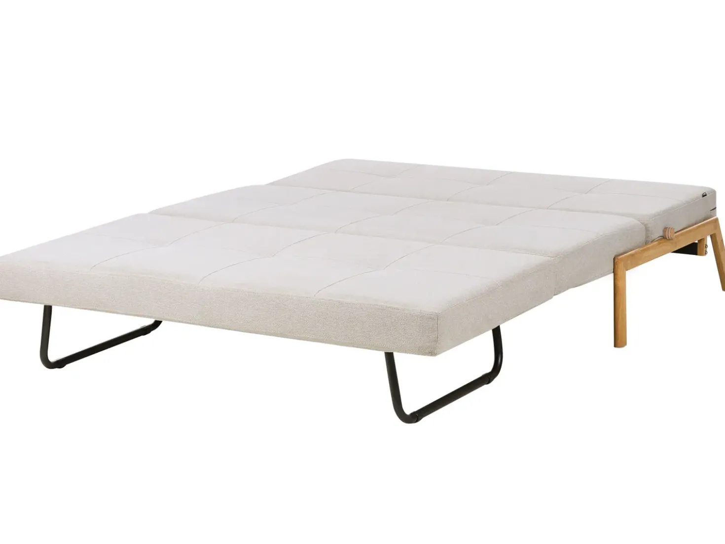 Divano letto 2 posti EDLAND Tessuto Beige chiaro