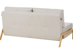 Divano letto 2 posti EDLAND Tessuto Beige chiaro