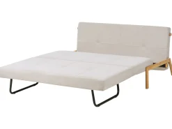 Divano letto 2 posti EDLAND Tessuto Beige chiaro