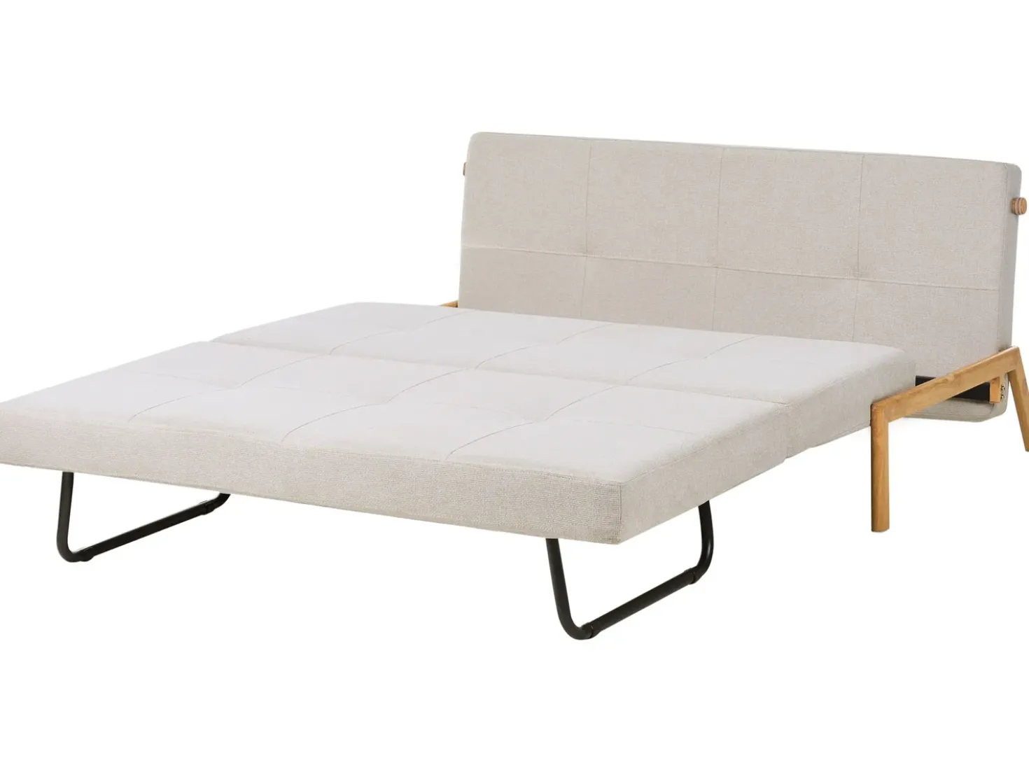 Divano letto 2 posti EDLAND Tessuto Beige chiaro
