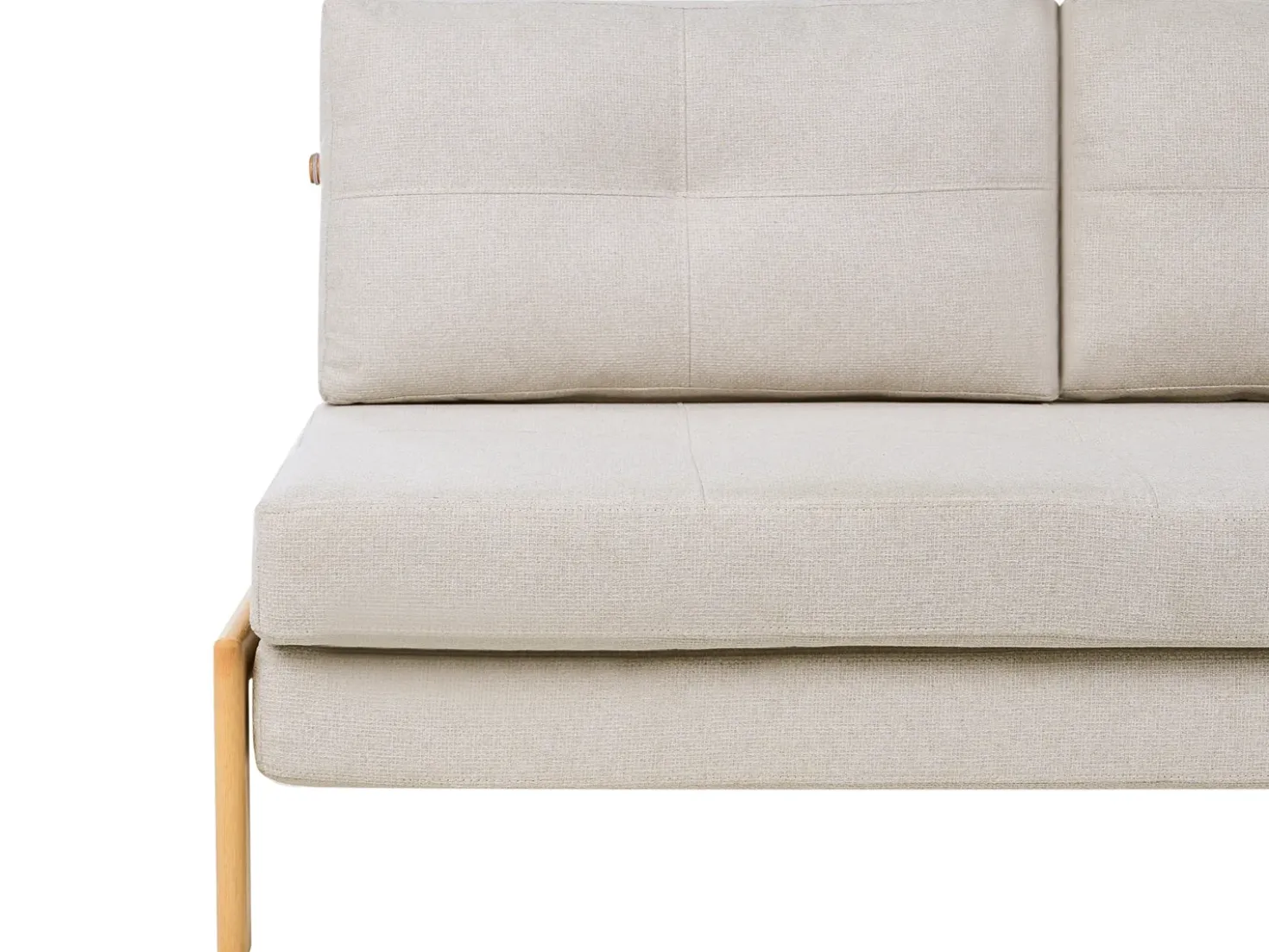 Divano letto 2 posti EDLAND Tessuto Beige chiaro