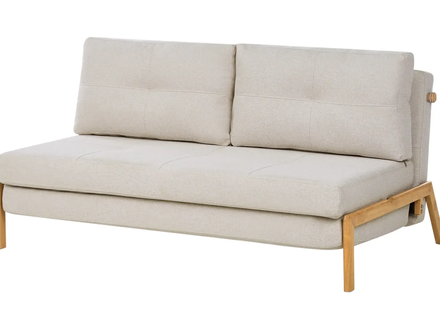Divano letto 2 posti EDLAND Tessuto Beige chiaro