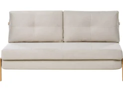 Divano letto 2 posti EDLAND Tessuto Beige chiaro