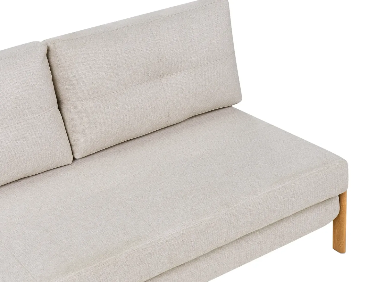 Divano letto 2 posti EDLAND Tessuto Beige chiaro