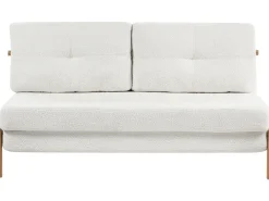 Divano letto 2 posti EDLAND Bouclé Bianco sporco