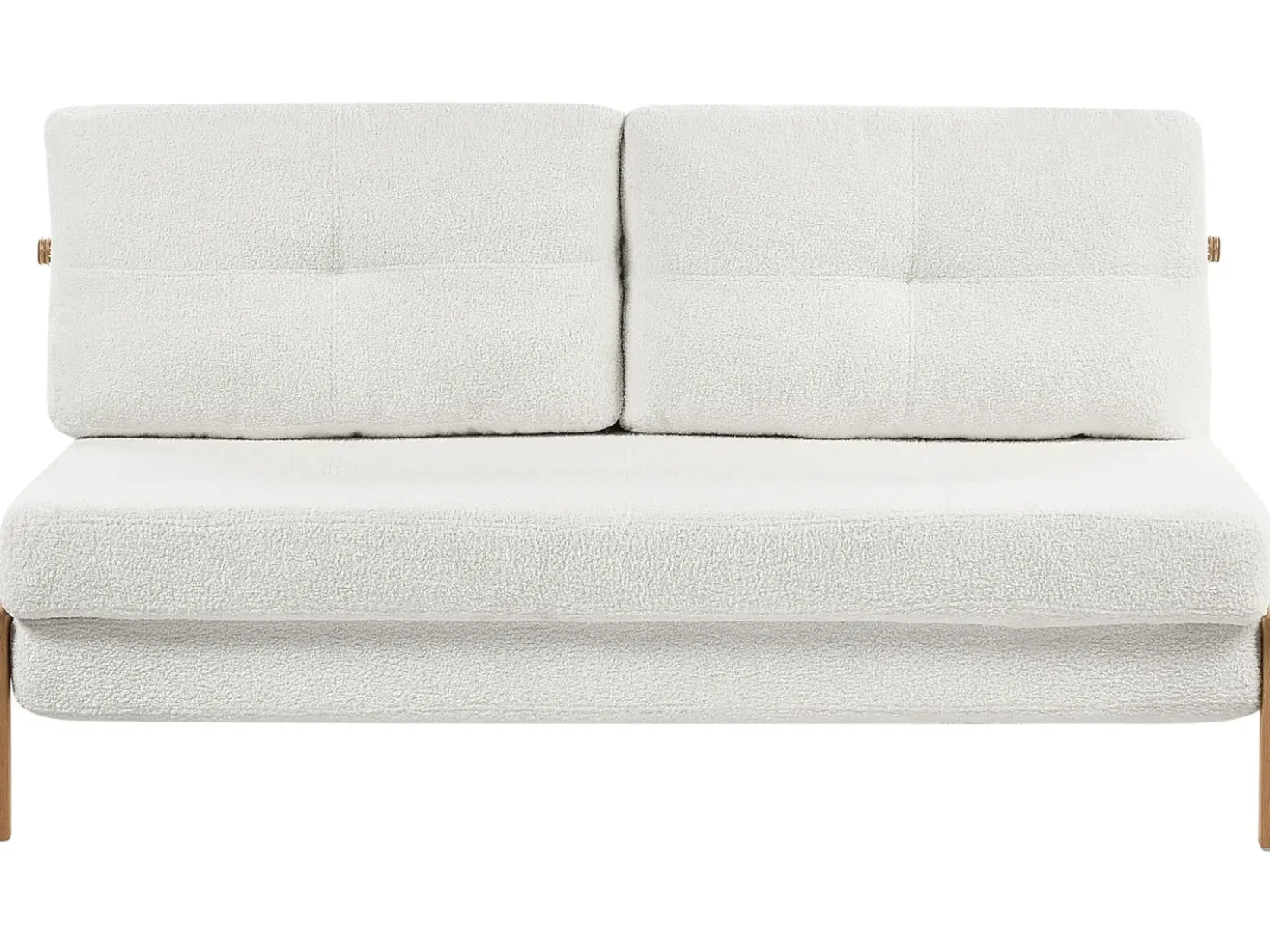 Divano letto 2 posti EDLAND Bouclé Bianco sporco