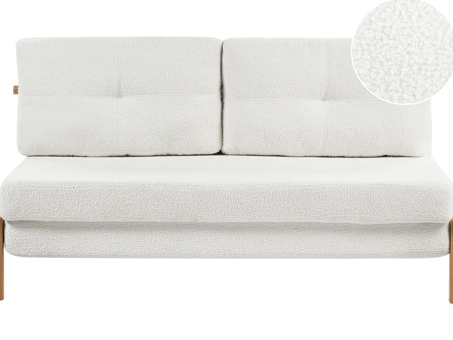 Divano letto 2 posti EDLAND Bouclé Bianco sporco