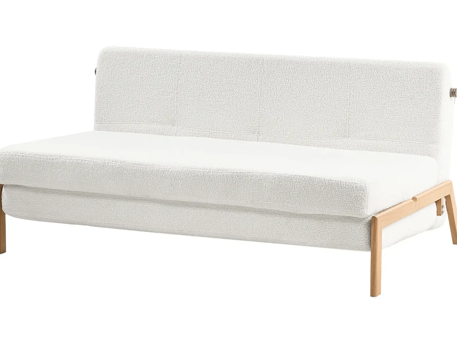 Divano letto 2 posti EDLAND Bouclé Bianco sporco