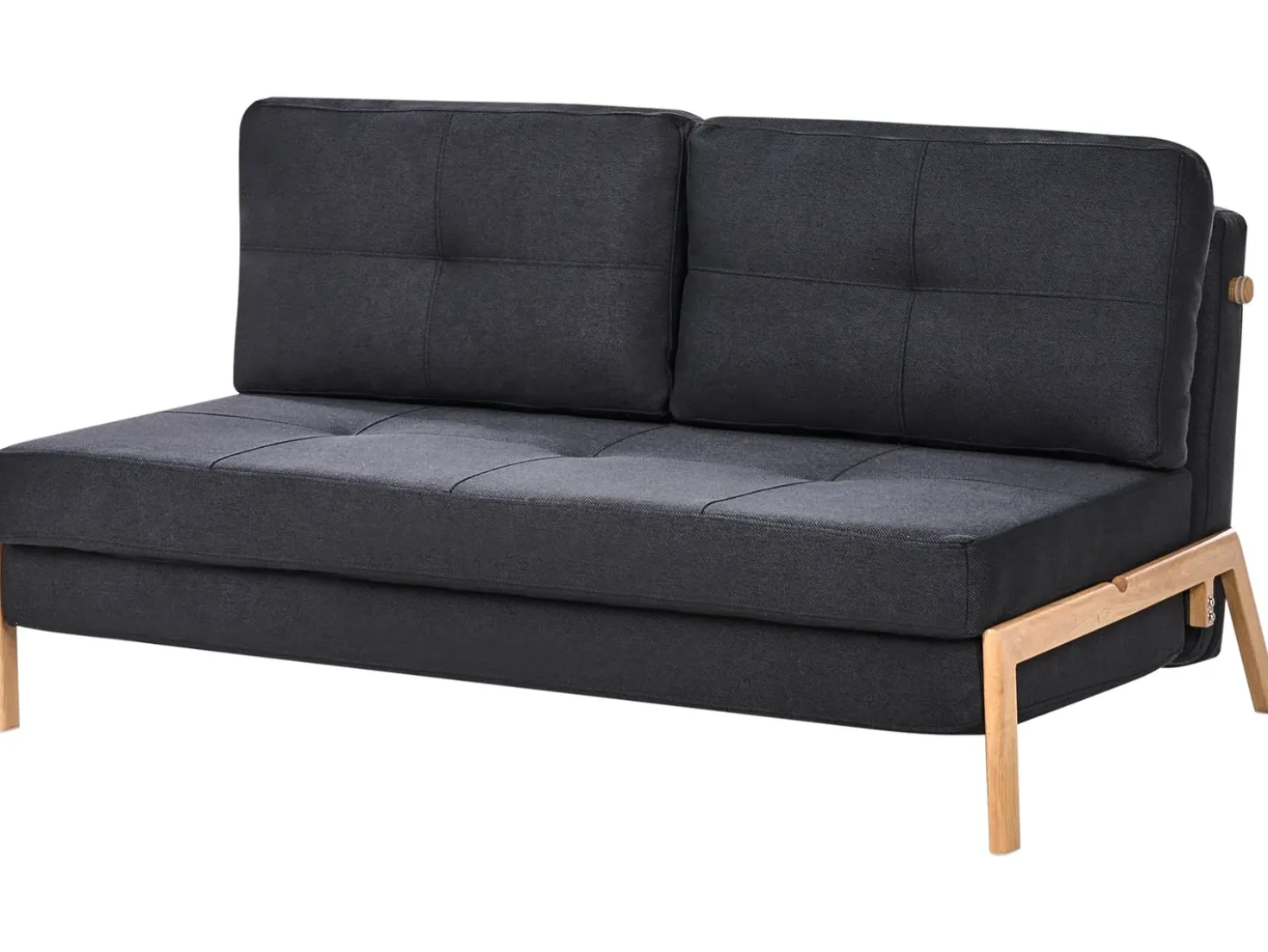 Divano letto 2 posti EDLAND Tessuto Nero