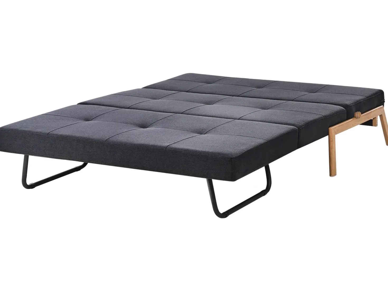 Divano letto 2 posti EDLAND Tessuto Nero
