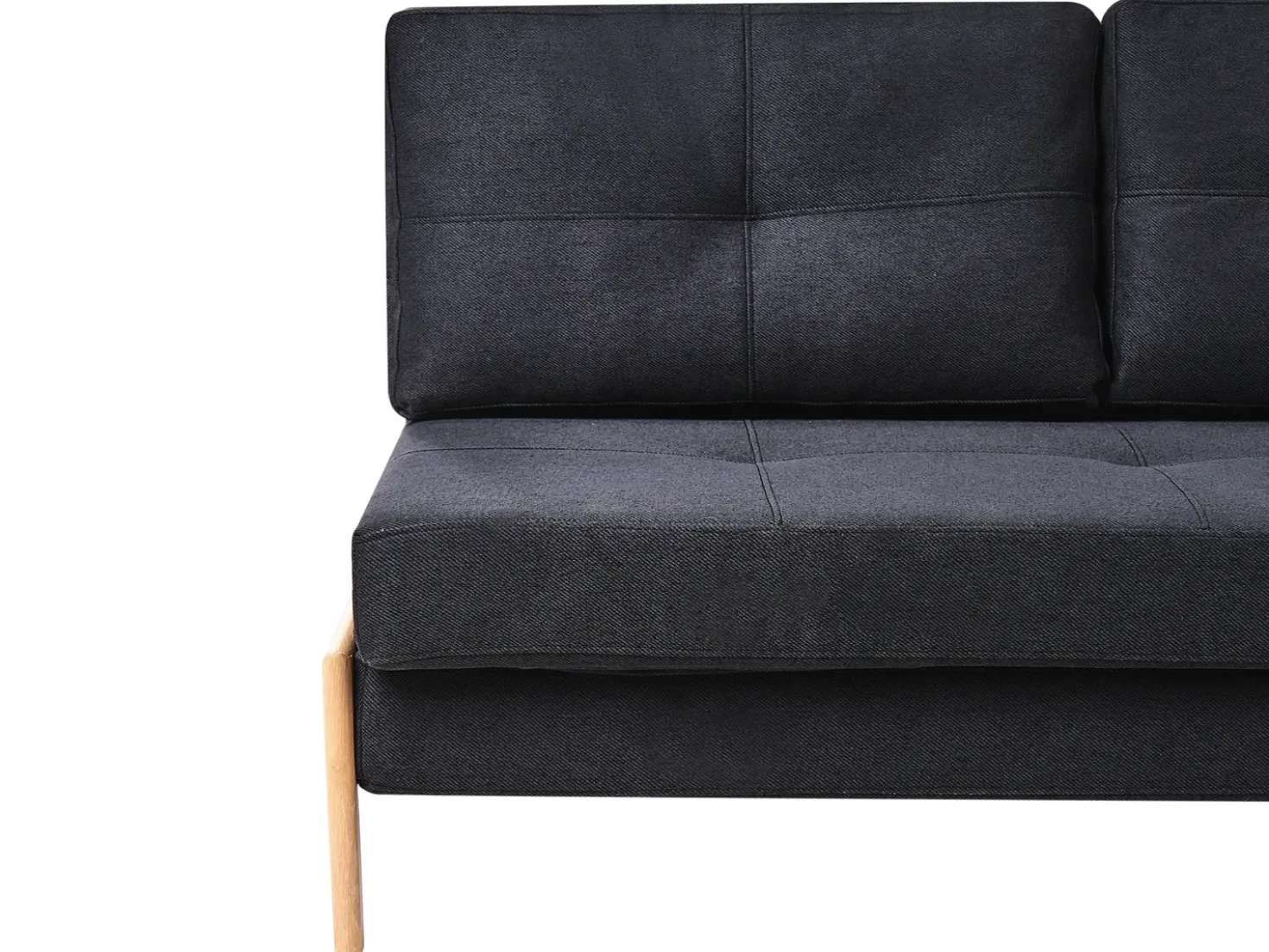 Divano letto 2 posti EDLAND Tessuto Nero