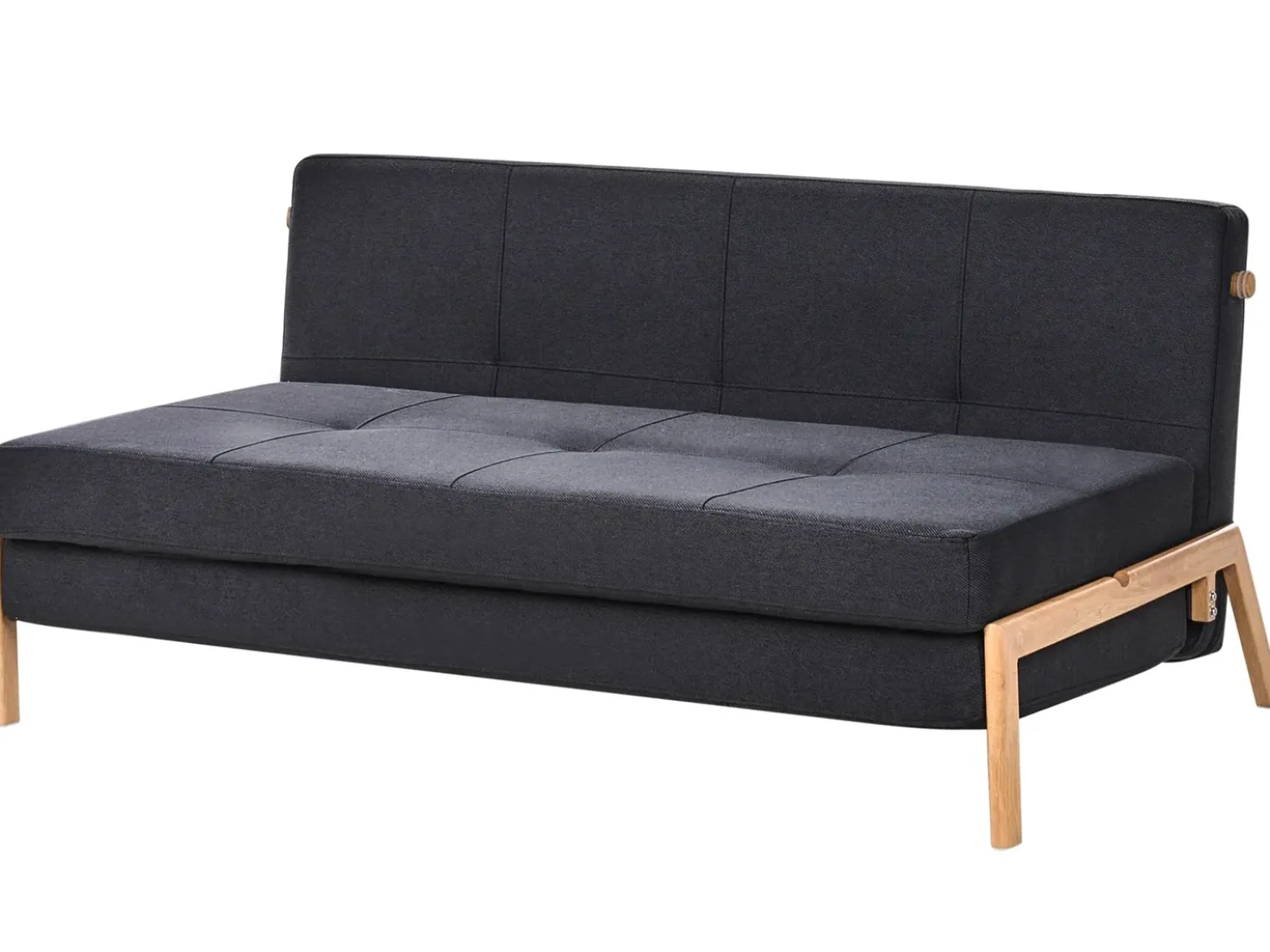 Divano letto 2 posti EDLAND Tessuto Nero