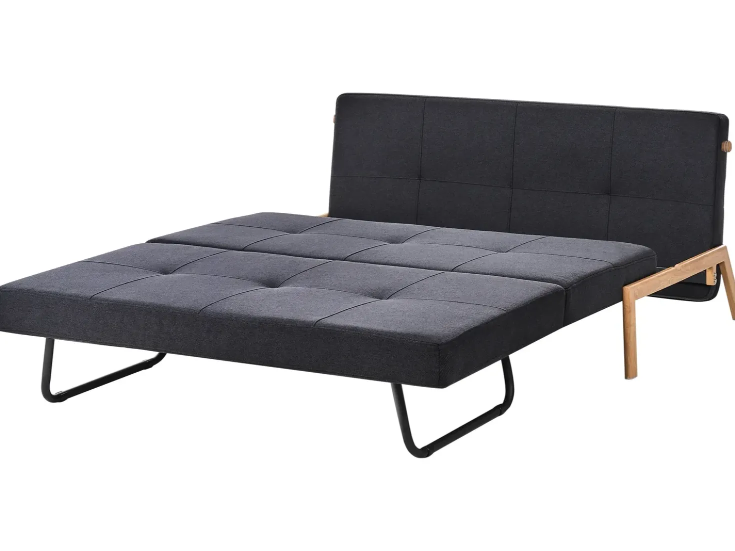 Divano letto 2 posti EDLAND Tessuto Nero