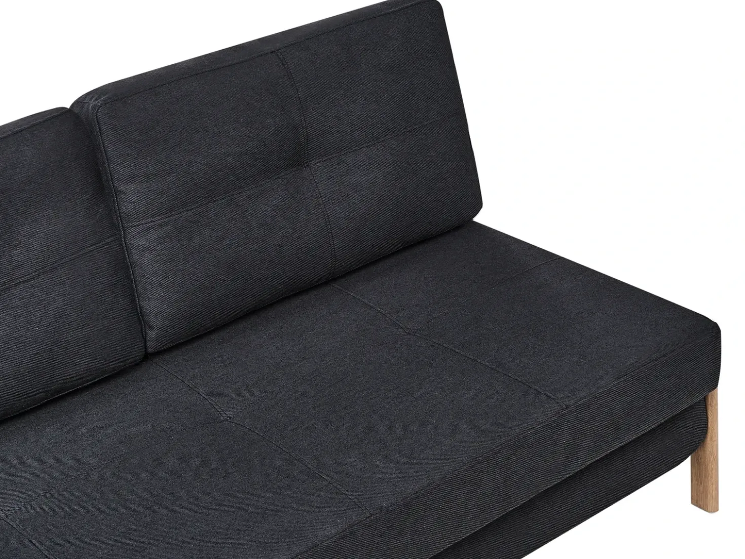Divano letto 2 posti EDLAND Tessuto Nero