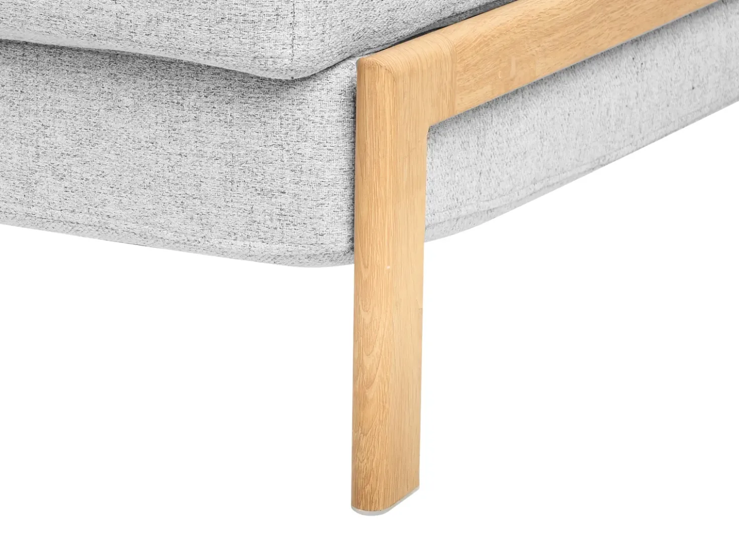 Divano letto 2 posti EDLAND Tessuto Grigio chiaro