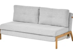 Divano letto 2 posti EDLAND Tessuto Grigio chiaro