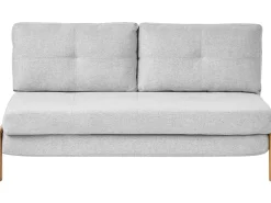 Divano letto 2 posti EDLAND Tessuto Grigio chiaro