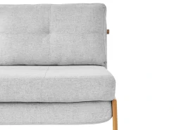 Divano letto 2 posti EDLAND Tessuto Grigio chiaro
