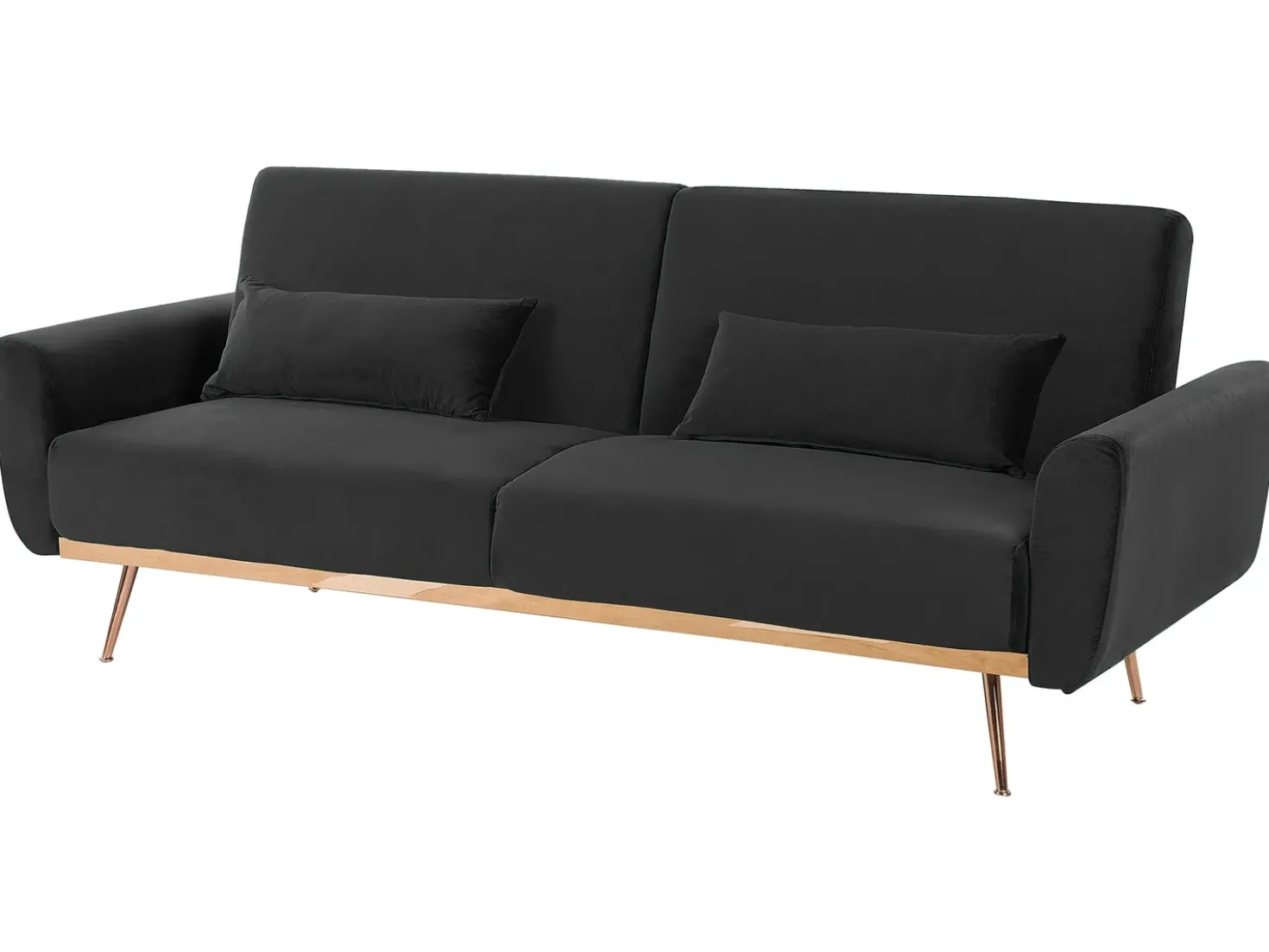 Divano letto 3 posti EINA Velluto Nero
