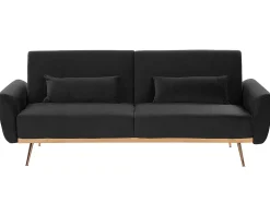 Divano letto 3 posti EINA Velluto Nero