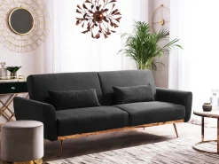 Divano letto 3 posti EINA Velluto Nero