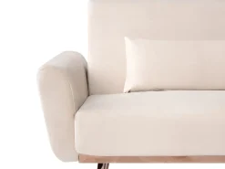 Divano letto 3 posti EINA Velluto Beige chiaro