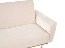 Divano letto 3 posti EINA Velluto Beige chiaro