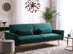 Divano letto 3 posti EINA Velluto Verde smeraldo