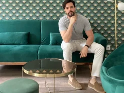 Divano letto 3 posti EINA Velluto Verde smeraldo